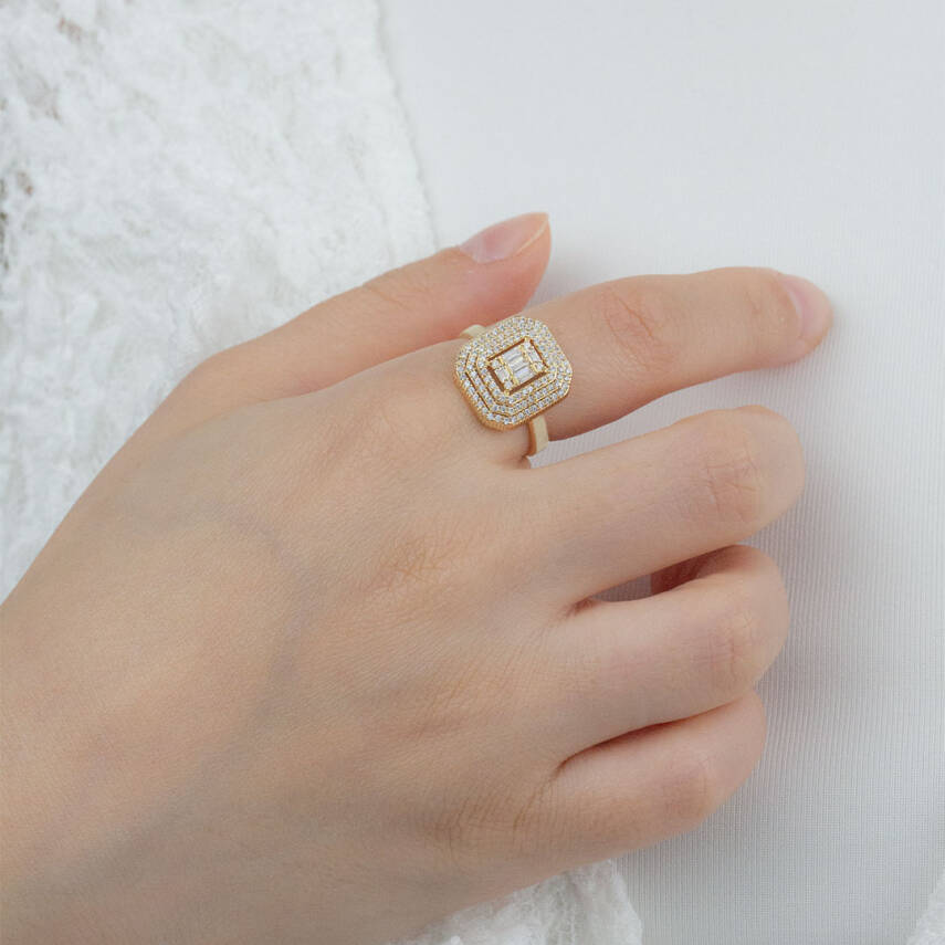 3 Sıra Baget Taşlı Yüzük - 2