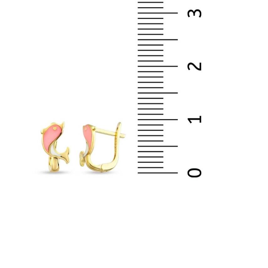  Balıklı Altın Çocuk Küpe - 2