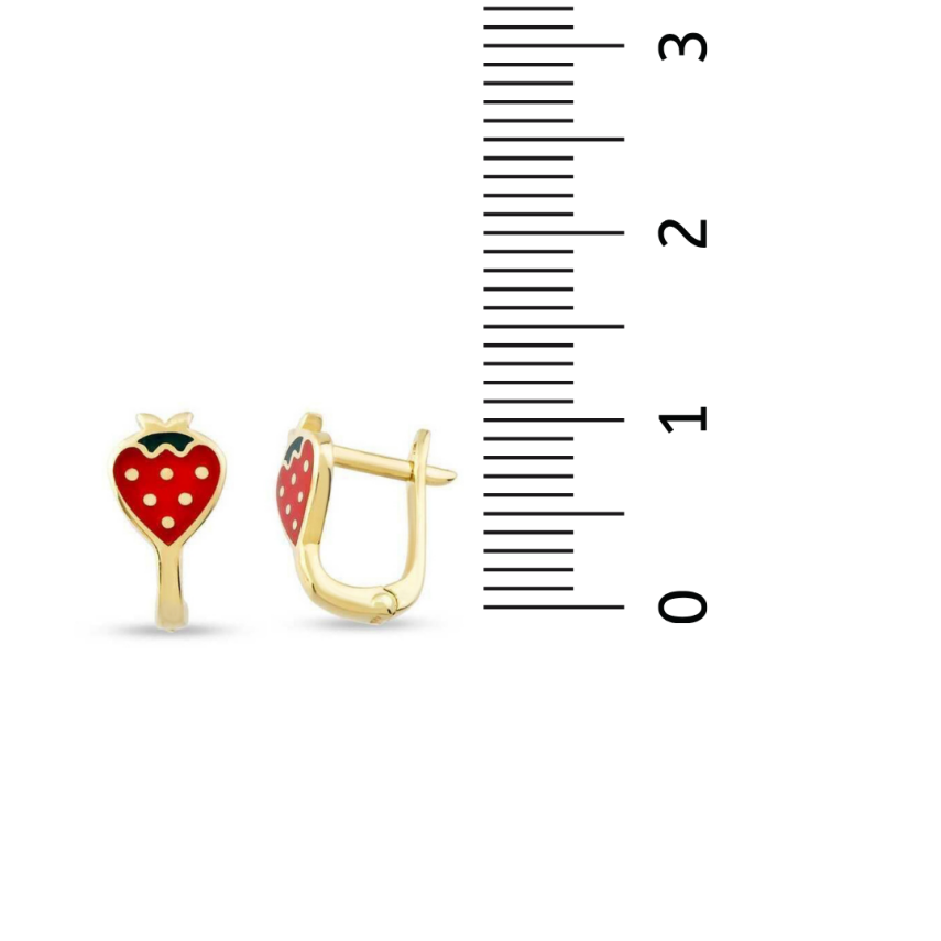Çilekli Altın Çocuk Küpe - 2
