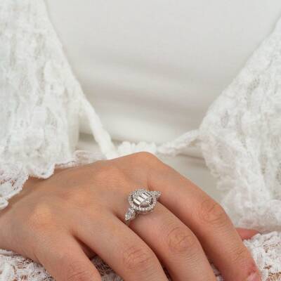 Baget Kenarı Taşlı Yüzük - 2