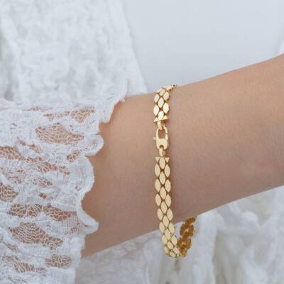 Baget Taşlı Bal Peteği Bileklik - 2