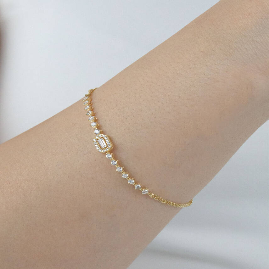 Baget Taşlı Su Yolu Bileklik - 1