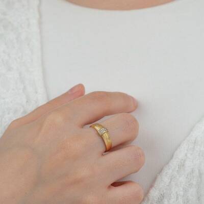 Bombe Taşlı Yüzük - 