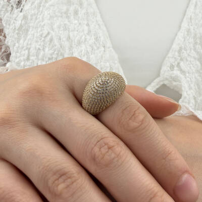 Bombeli Sıra Taşlı Yüzük - 2