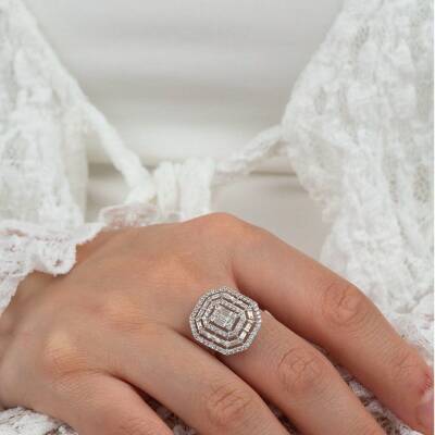 Büyük Taşlı Baget Yüzük - 2