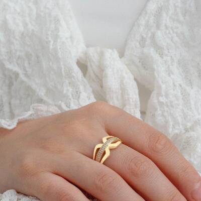 Çapraz Taşlı Yüzük - 2