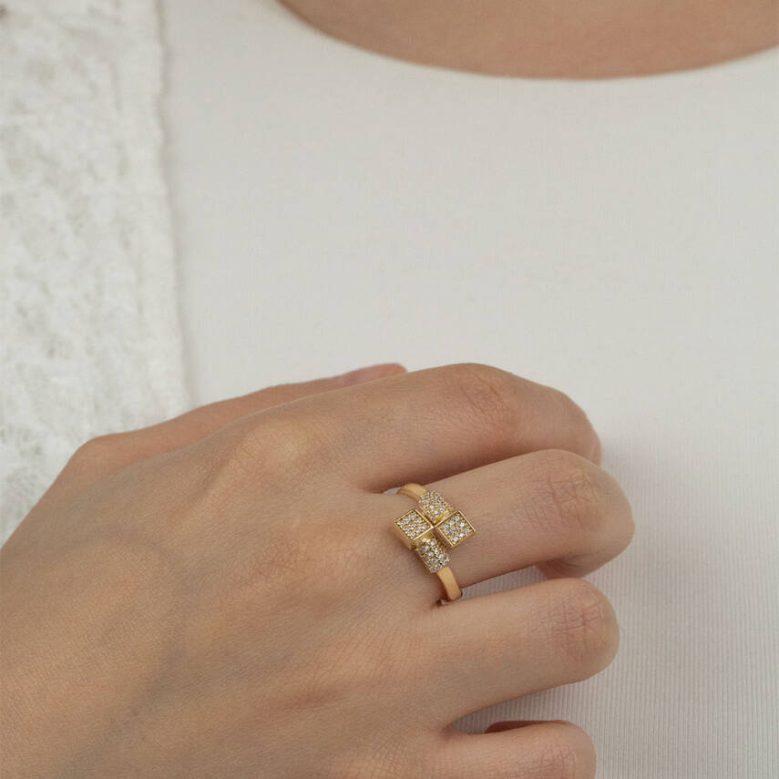 Çapraz Taşlı Yüzük - 1