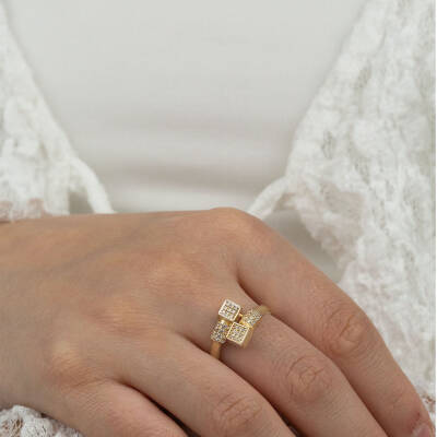 Çapraz Taşlı Yüzük - 2