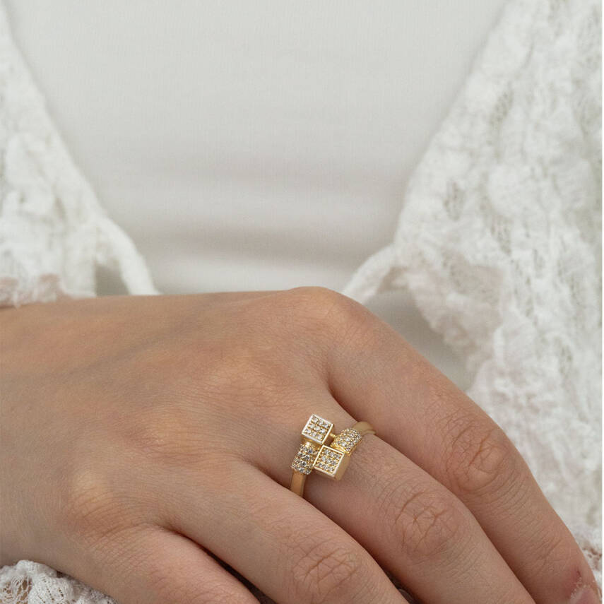 Çapraz Taşlı Yüzük - 2