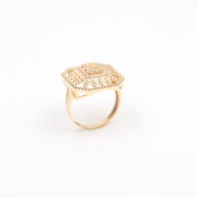 Çiçek Detaylı Baget Yüzük - 2