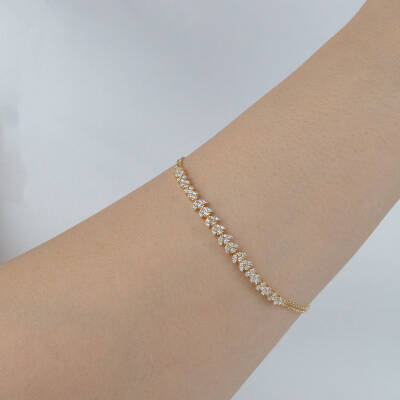 Çicek Taşlı Su Yolu Bileklik - 