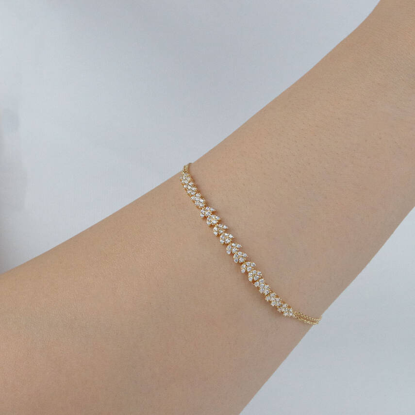 Çicek Taşlı Su Yolu Bileklik - 1