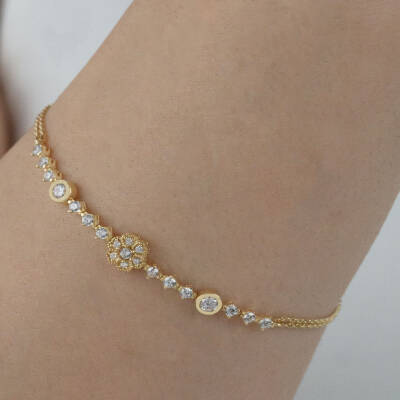 Çicek Taşlı Su Yolu Bileklik - 