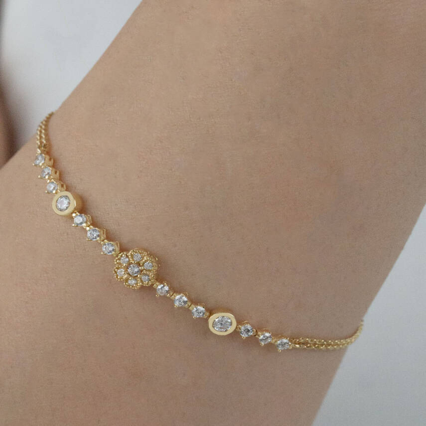 Çicek Taşlı Su Yolu Bileklik - 1