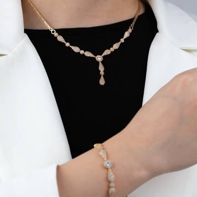 Damla Taşlı Set - 