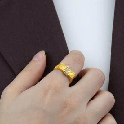 Dikdörtgen Taşlı Yüzük - 