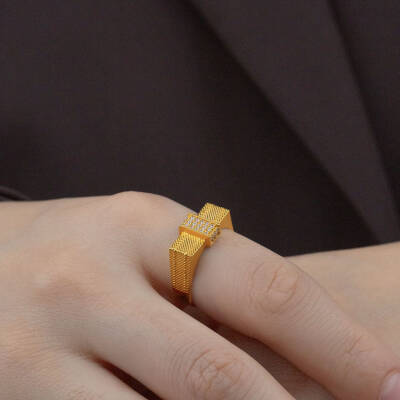 Dikdörtgen Taşlı Yüzük - 2