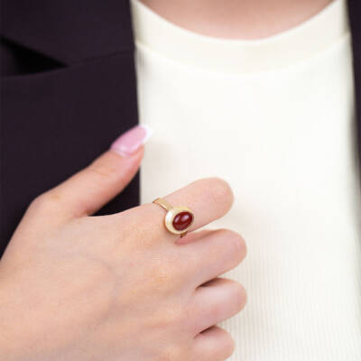 Doğal Akik Taş Yüzük - 