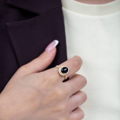 Doğal Akik Taş Yüzük - 