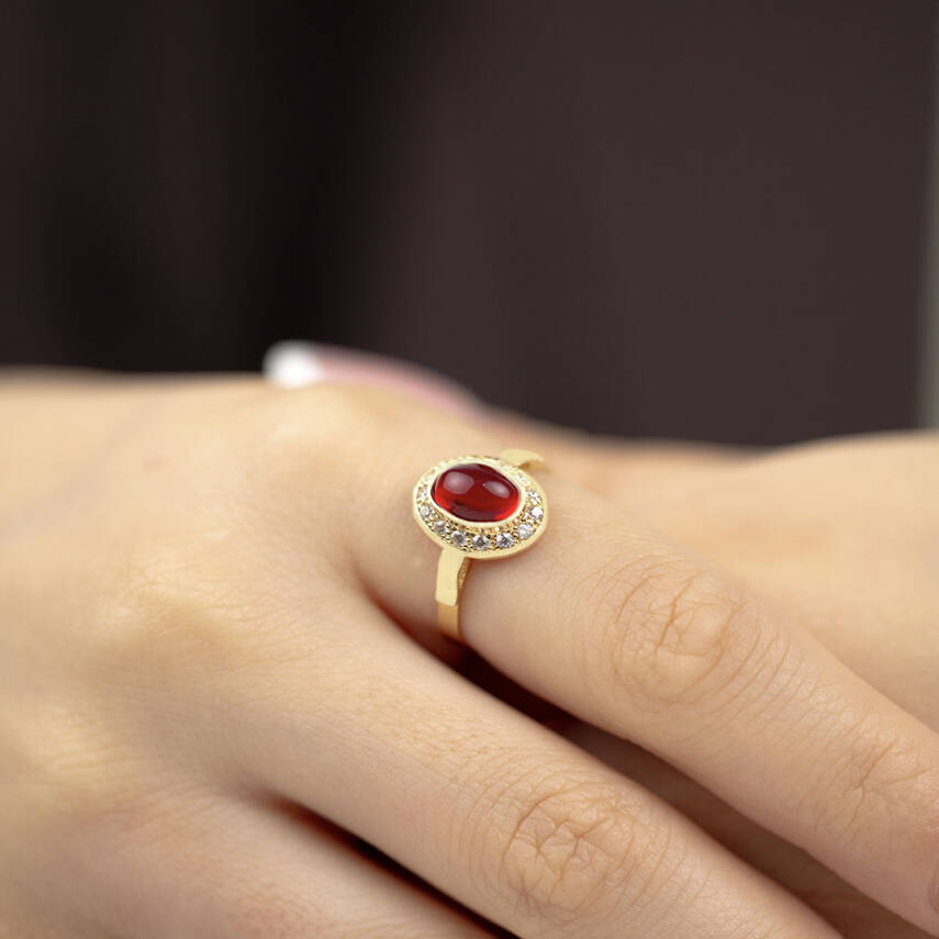 Doğal Akik Taşlı Yüzük - 1