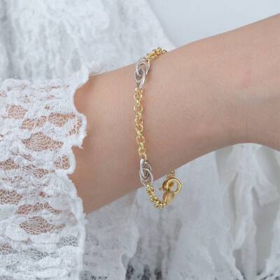 İki Renk Halka Bileklik - 