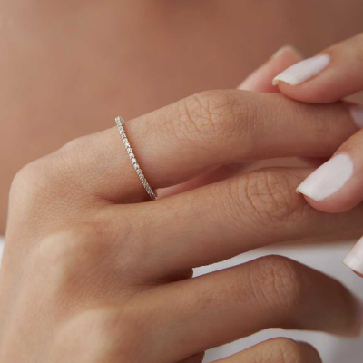 İnce Tamtur Taşlı Yüzük - 