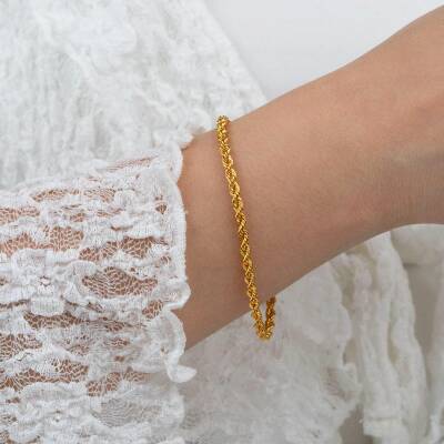 Kalın Burma Zincirli Bileklik - 2