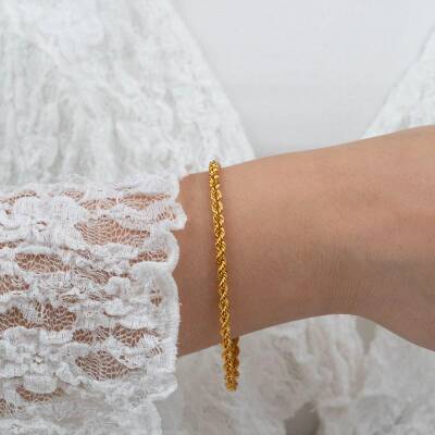 Kalın Burma Zincirli Bileklik - 