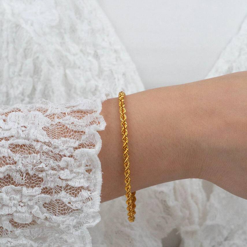 Kalın Burma Zincirli Bileklik - 1