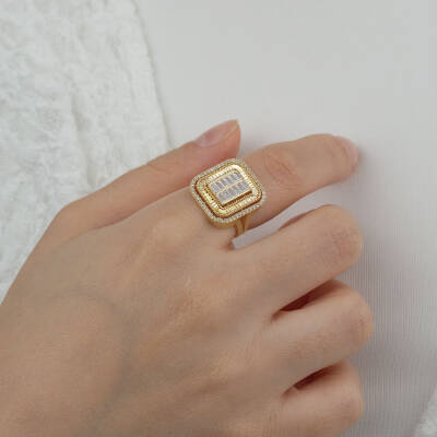 Kare Baget Taşlı Yüzük - 2