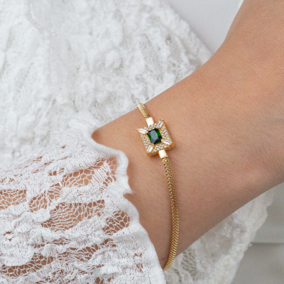 Kare Taşlı Bileklik - 