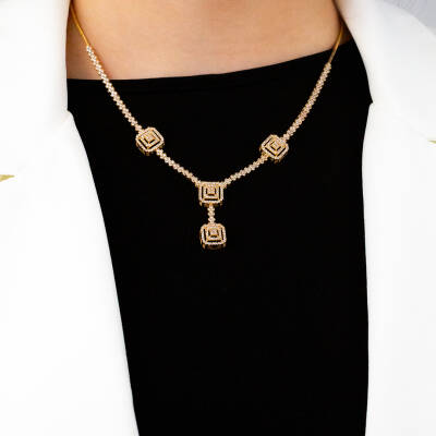 Kare Taşlı Set - 2