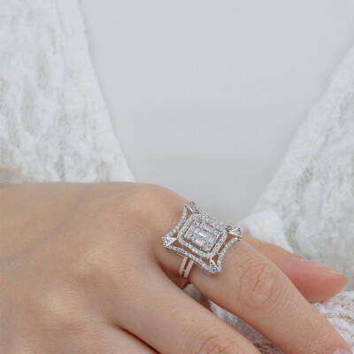 Kare Taşlı Yüzük - 