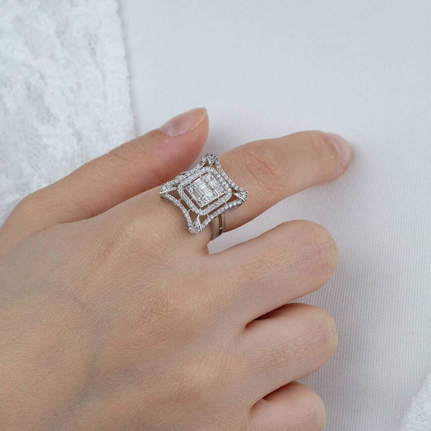 Kare Taşlı Yüzük - 2