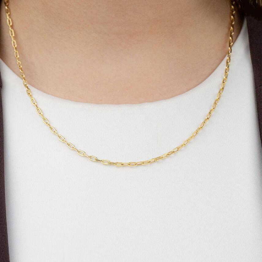 Köşeli Ataç Zincir Kolye - 1