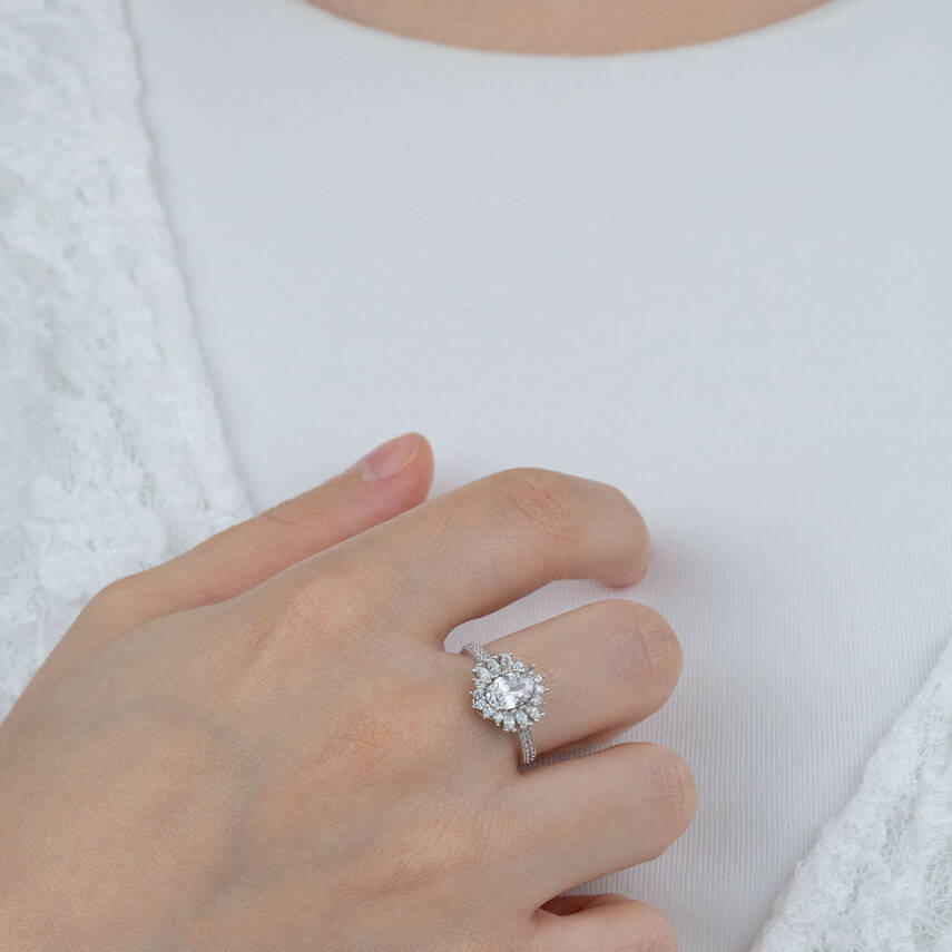 Lotus Taşlı Yüzük - 1