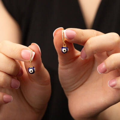 Nazar Boncuklu Salantılı Küpe - 