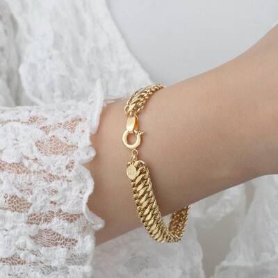 Örme Taşlı Zincirli Bileklik - 2