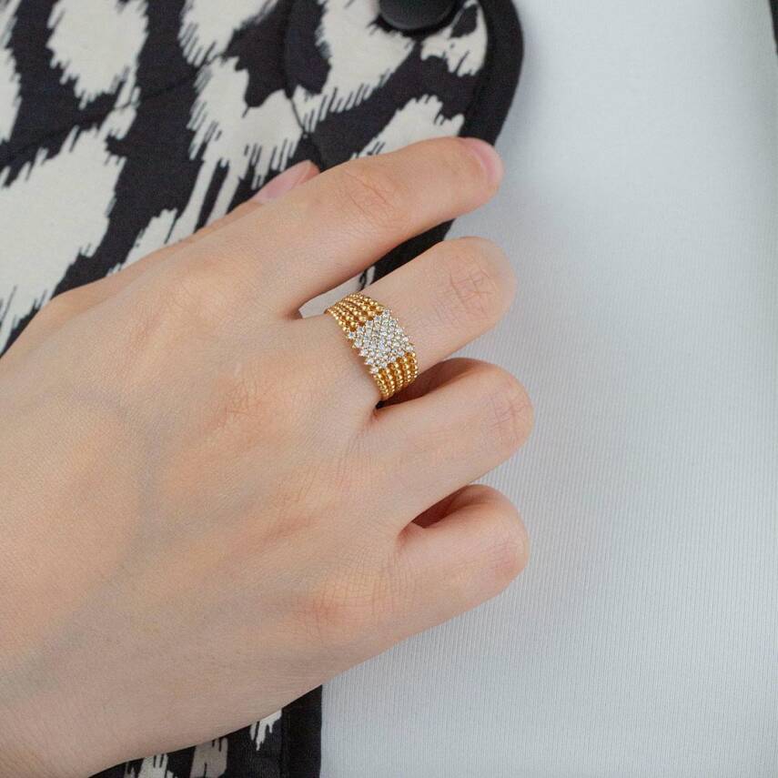 Ortası Taşlı Yüzük - 1