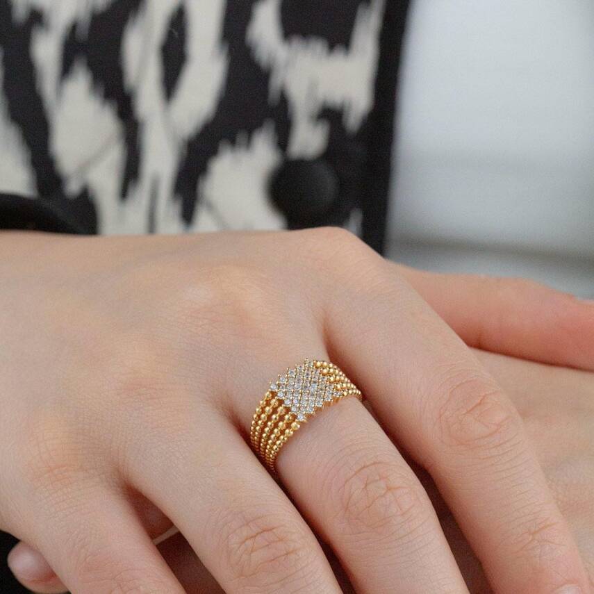 Ortası Taşlı Yüzük - 2