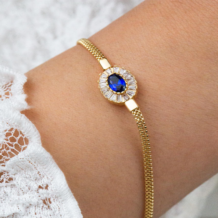 Oval Renkli Taşlı Bileklik - 2