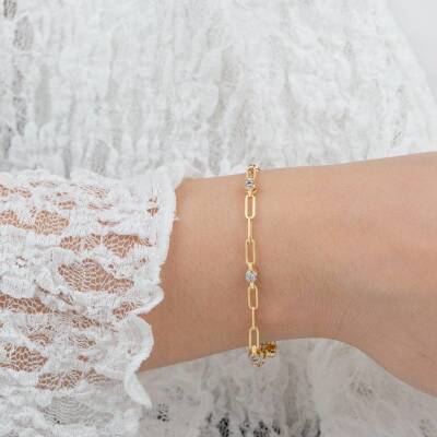 Oval Taşlı Bileklik - 