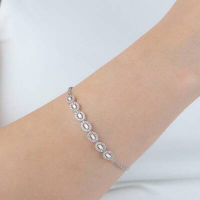 Oval Taşlı Su Yolu Bileklik - 