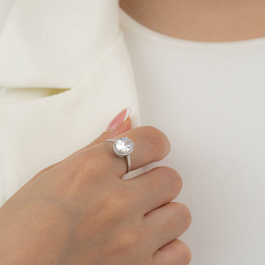 Oval Taşlı Yüzük ( Büyük) - 2