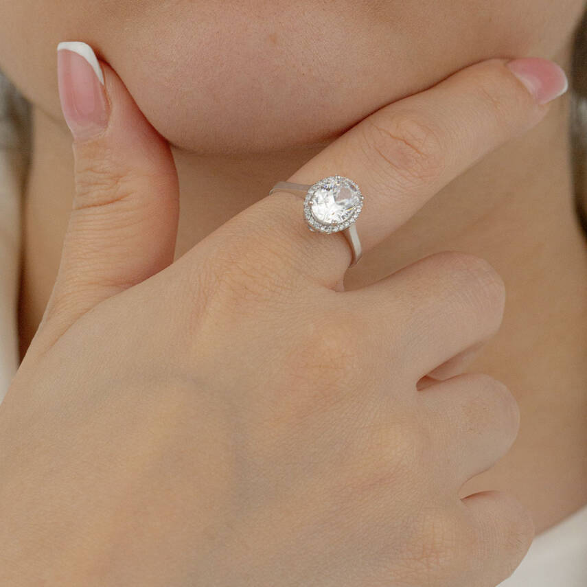 Oval Taşlı Yüzük ( Büyük) - 1