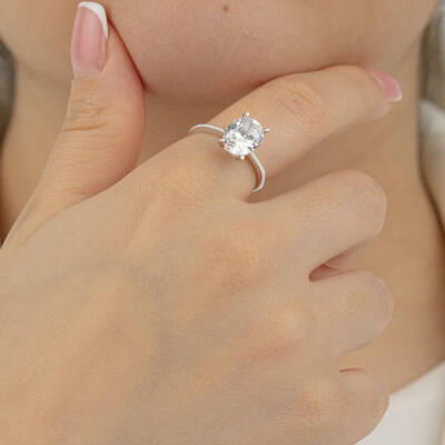 Oval Tektaş Yüzük - 