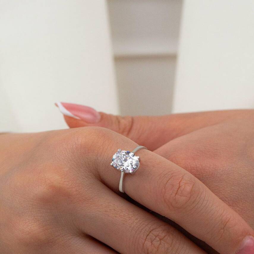 Oval Tektaş Yüzük - 3