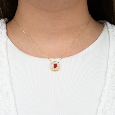 Renkli Taşlı Kolye - 