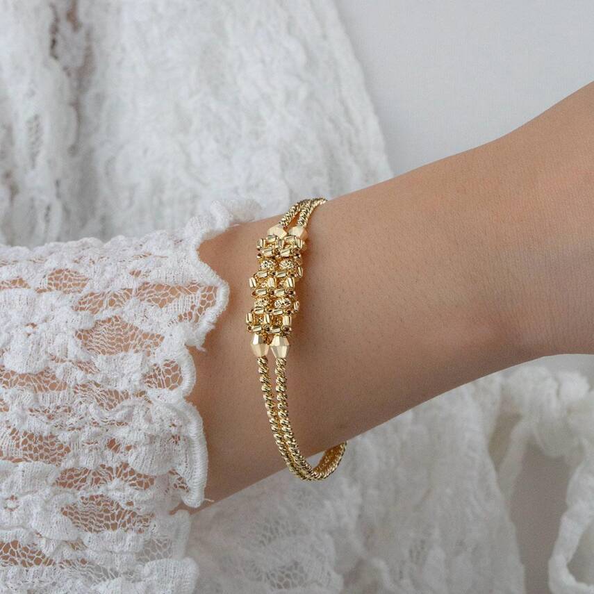 Sıralı Dorika Taşlı Bileklik - 1