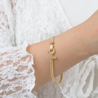 Siyah Taşlı İtalyan Bileklik - 2